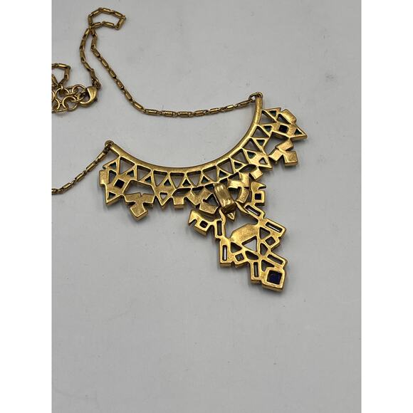 Stella & Dot Blue Turquoise Mosaic Stone Tile Detachable Pendant Necklace‎ - Picture 7 of 8